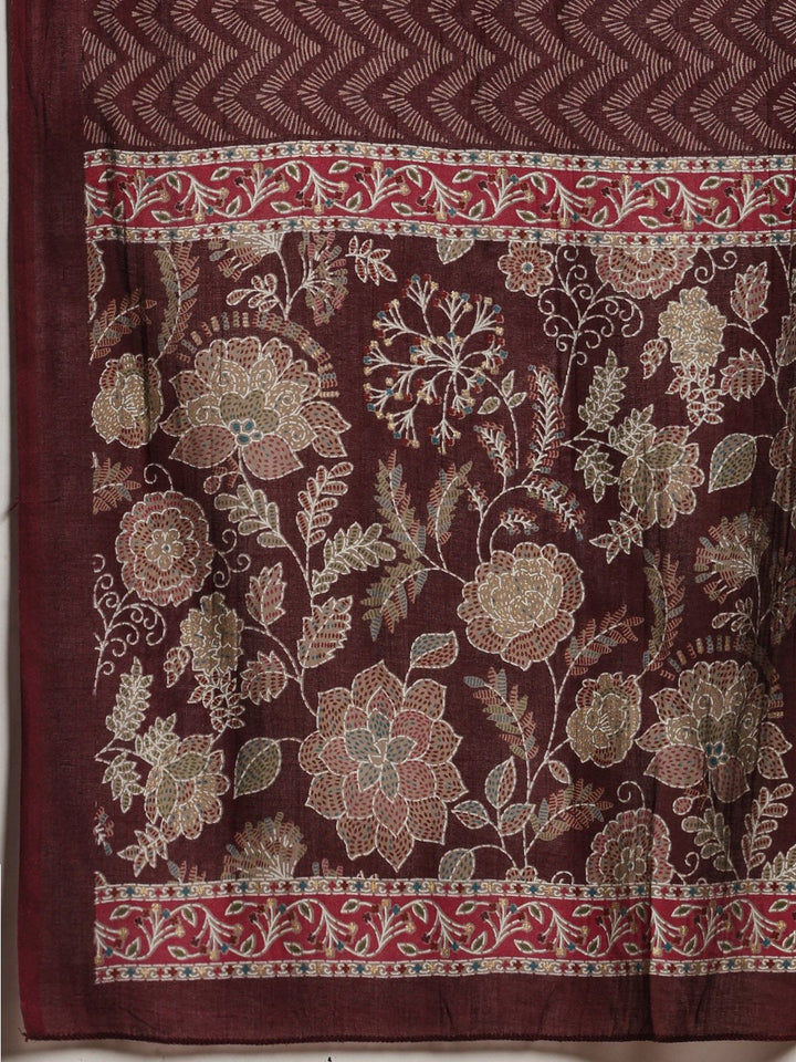 Printed Cotton Kurta With Pant &amp; Dupatta