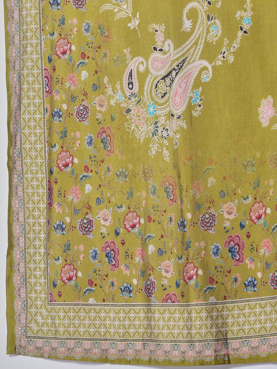 Printed Muslin Kurta With Pants & Dupatta