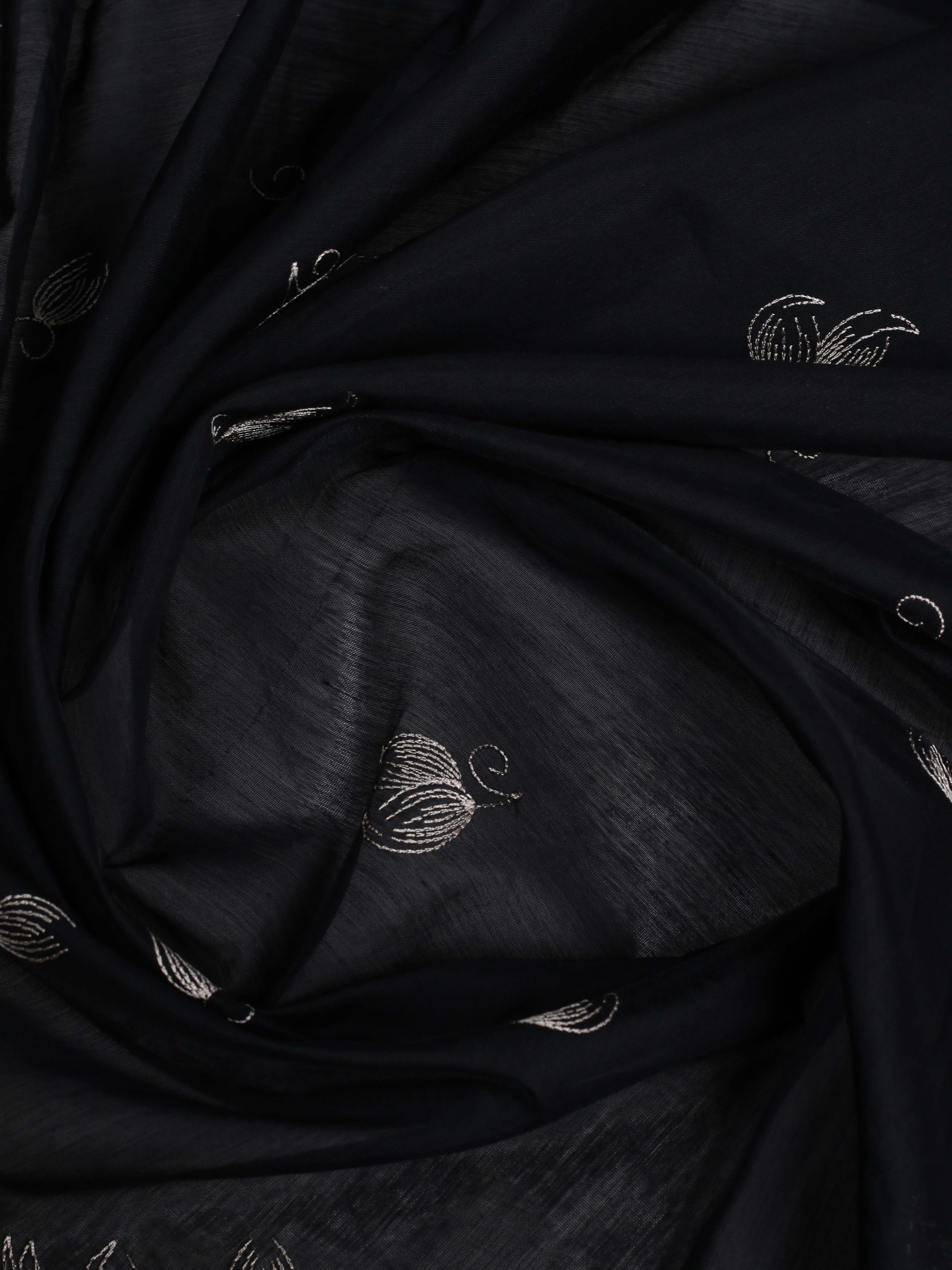 Embroidered Chanderi Kurta With Pant & Dupatta