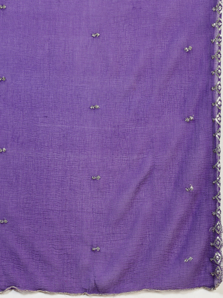 Embroidered Georgette Kurta With Pants &amp; Dupatta