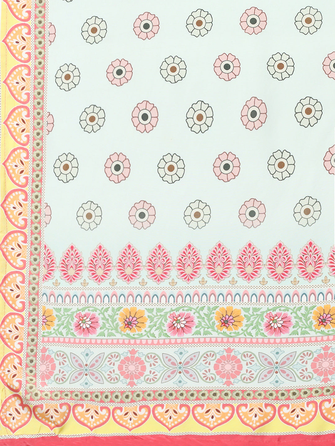 Printed Cotton Blend Kurta With Pants & Dupatta