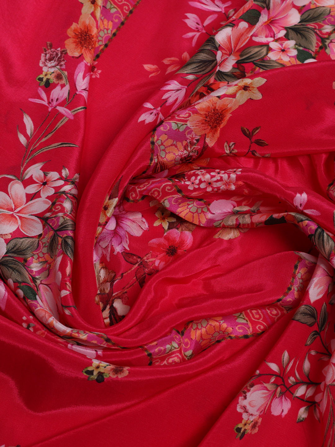 Printed With Embroidered Crepe Kurta With Pant &amp; Dupatta