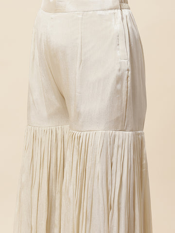 Sequin Embroidered Crepe Kurta With Garara & Dupatta