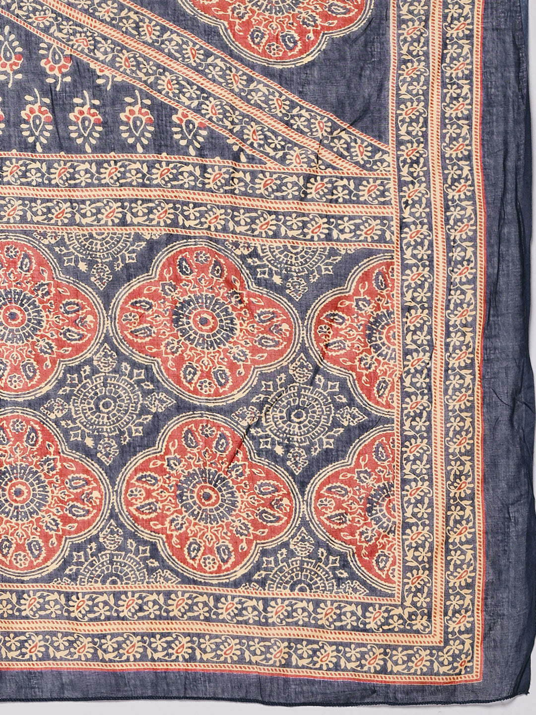 Printed Cotton Blend Kurta With Pants & Dupatta