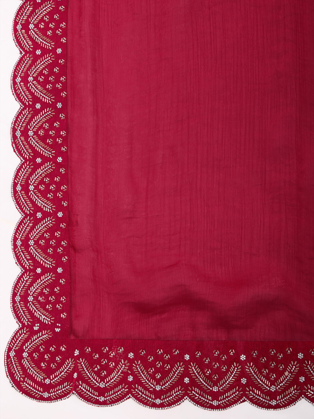 Embroidered Satin Velvet Saree