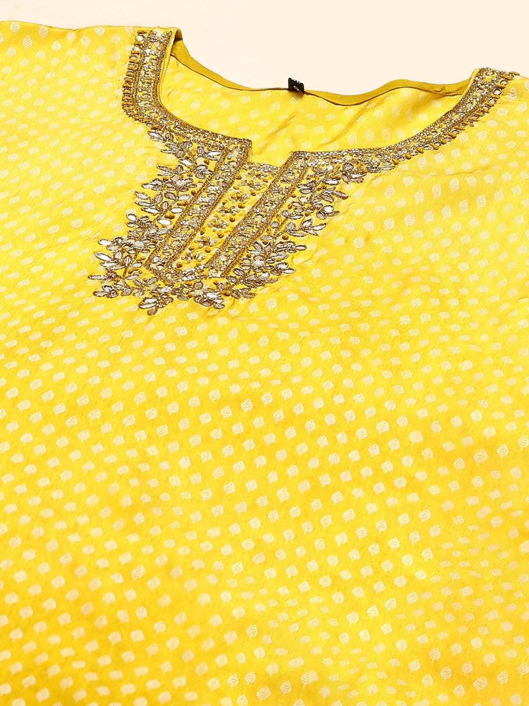 Neck Embroidered Art Silk Kurta With pants