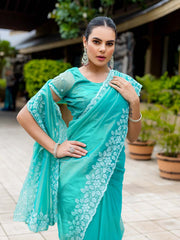 Sequence Embroidery Tissue Saree