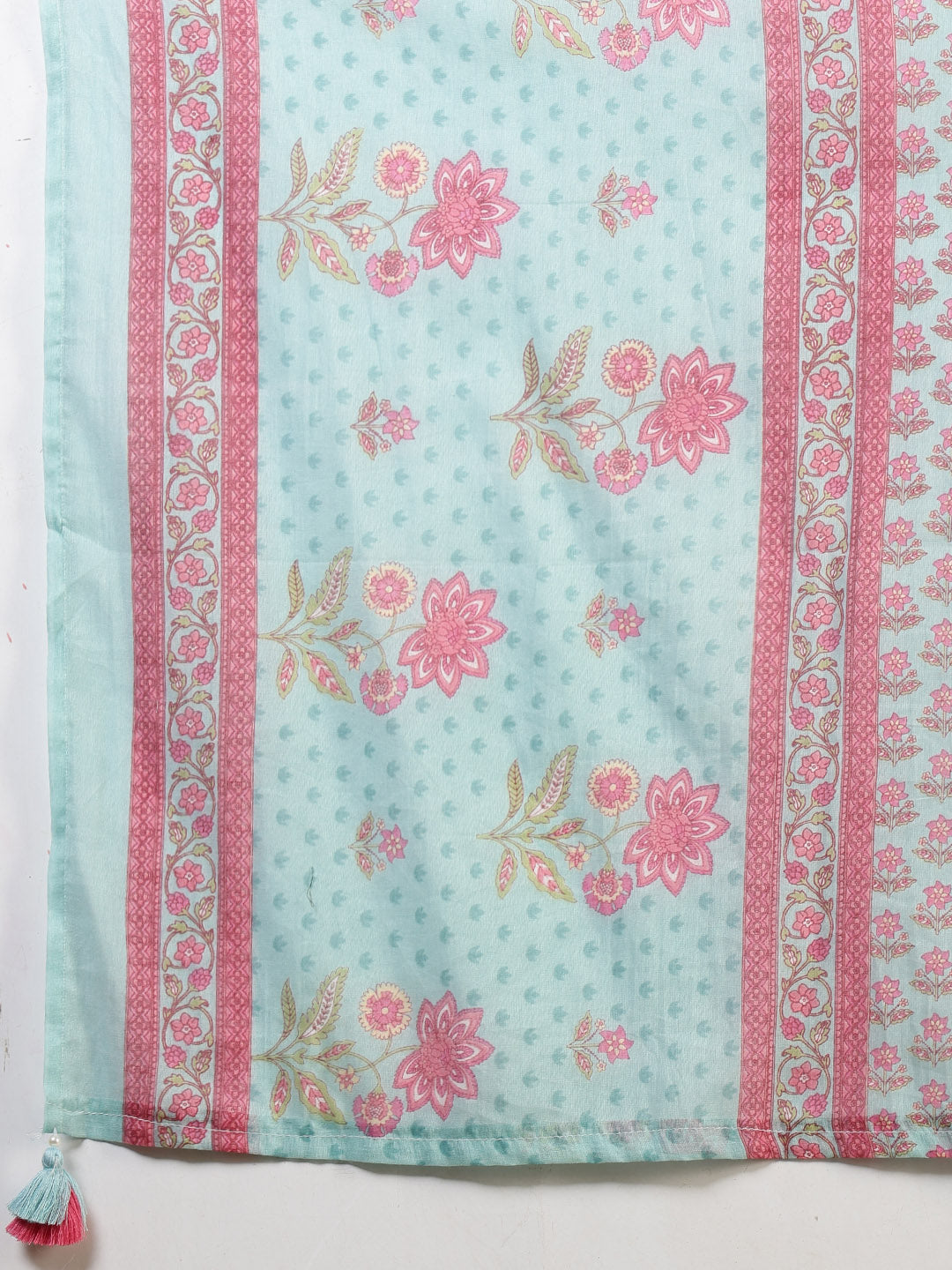 Printed Cotton Blend Kurta With Pants & Dupatta