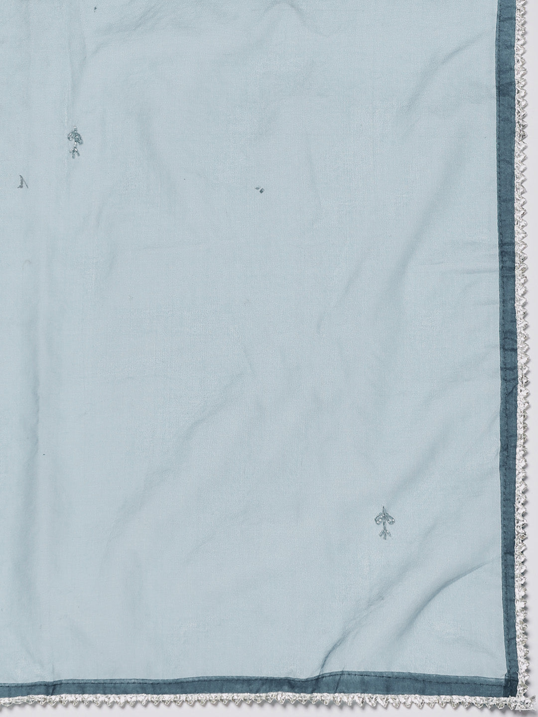 Embroidered Cotton Blend Kurta With Pants & Dupatta