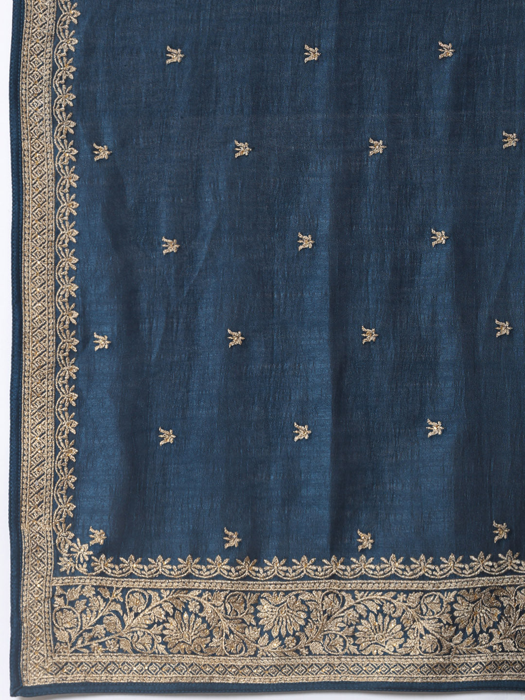 Zari Embroidery Handloom Kurta With Pants &amp; Dupatta