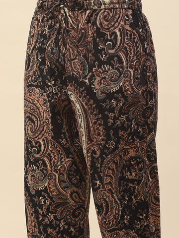 Paisley Printed Cotton Kurta With Pants
