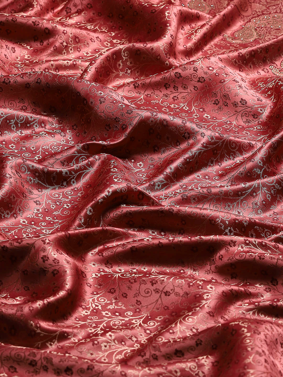 Embroidered Satin Saree