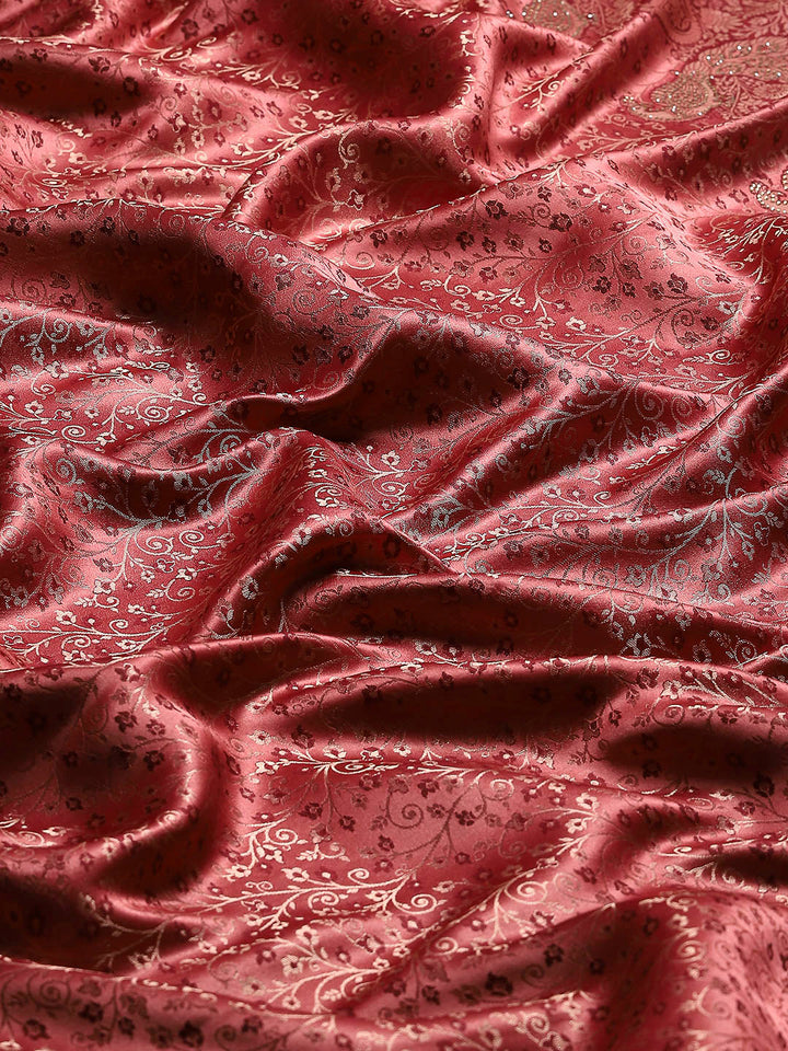 Embroidered Satin Saree