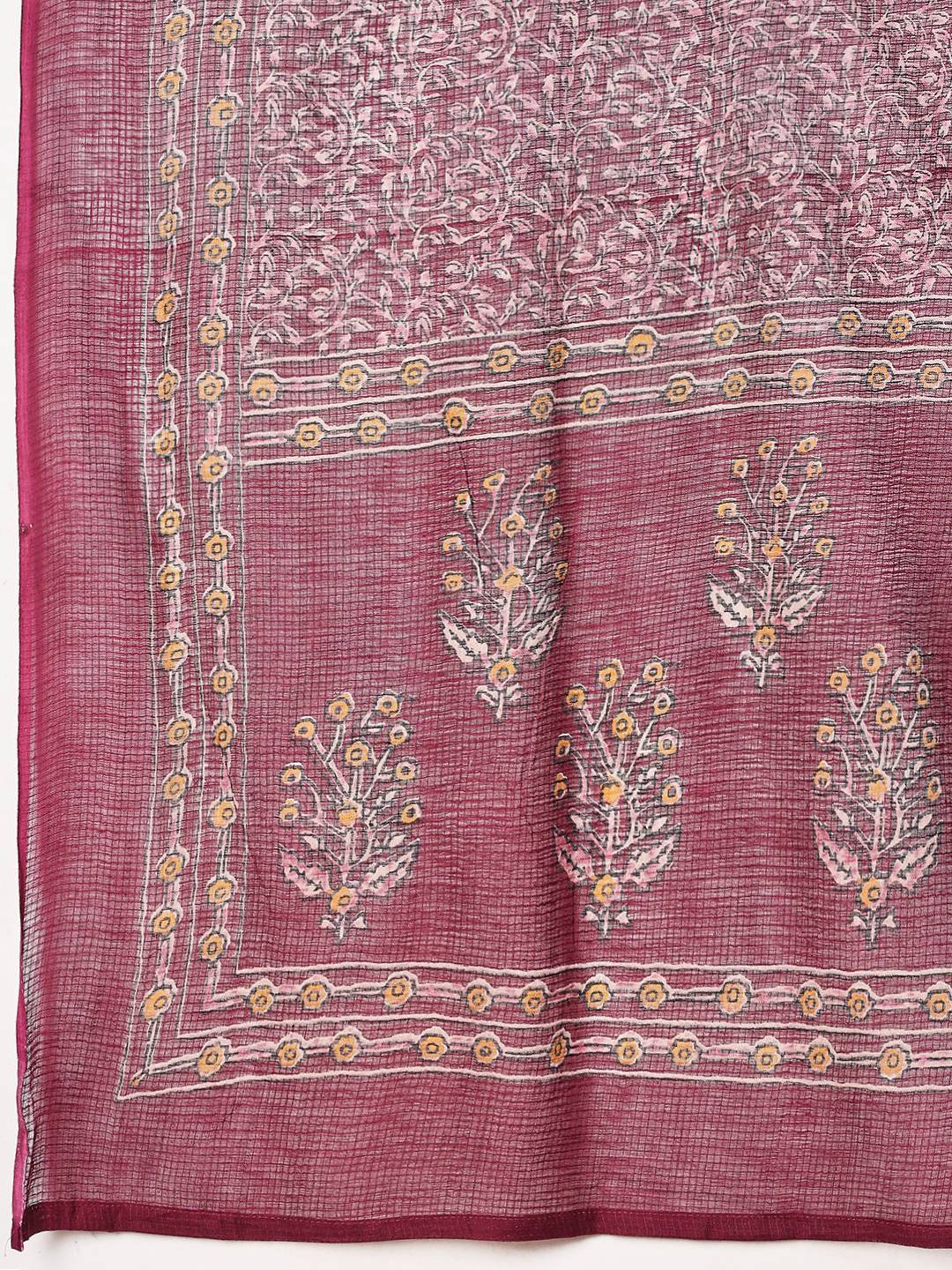 Floral Printed Cotton Blend Kurta With Pant &amp; Dupatta