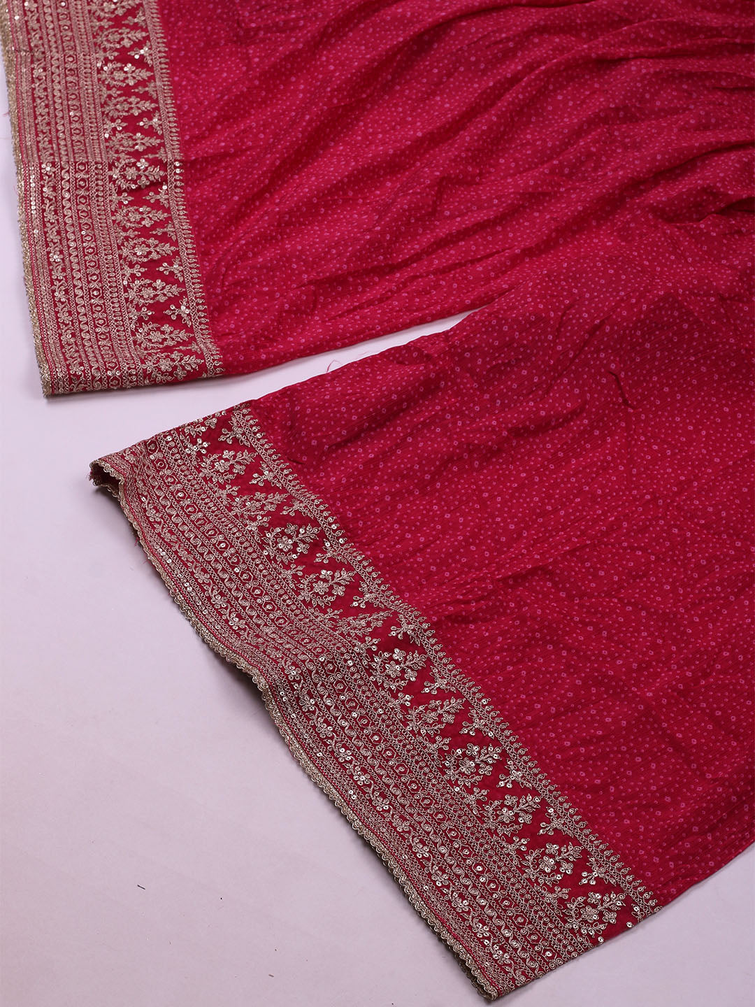 Embroidered Art Silk Unstitched Suit With Dupatta