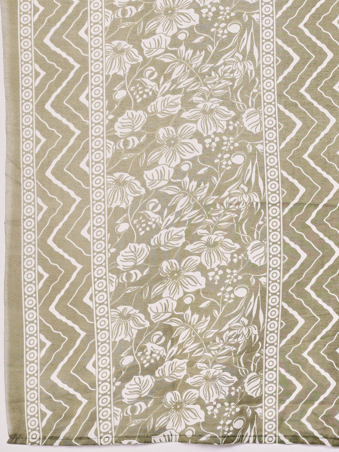 Printed Cotton Blend Kurta With Pants &amp; Dupatta