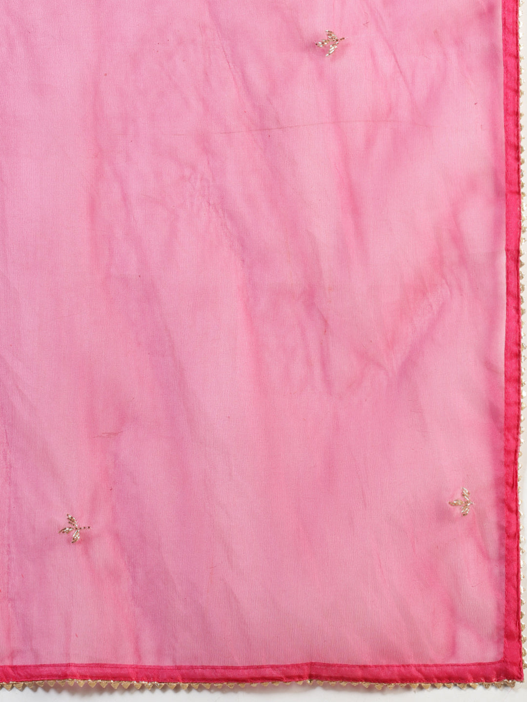 Embroidered Cotton Blend Kurta With Pants & Dupatta