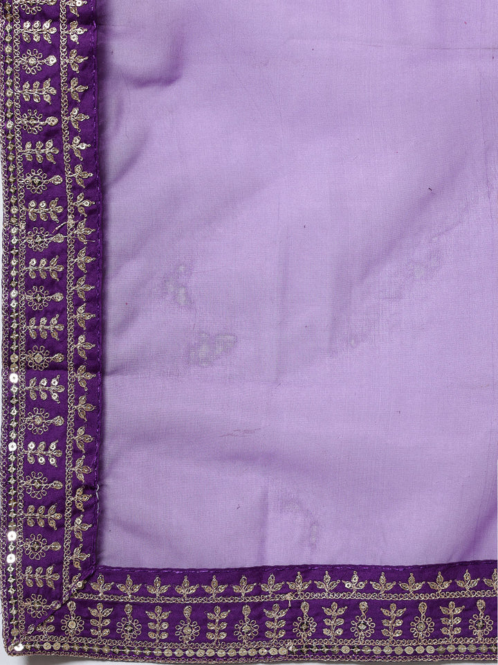 Embroidered Georgette Kurta With Sharara &amp; Dupatta