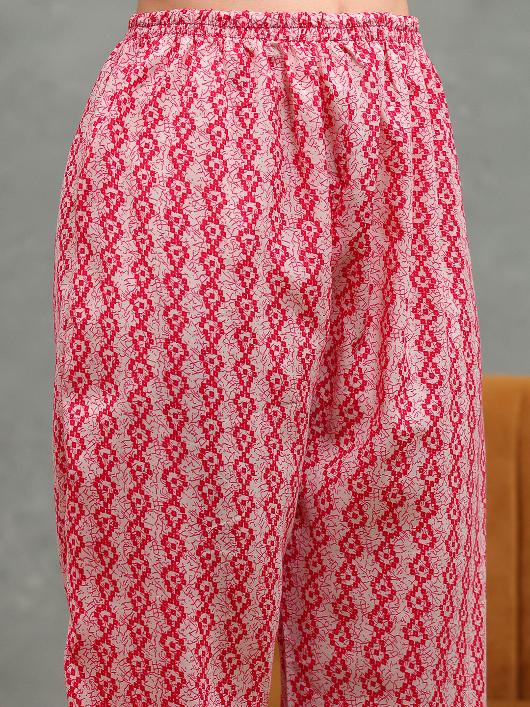 Floral Printed Cotton Kurta With Pants & Dupatta