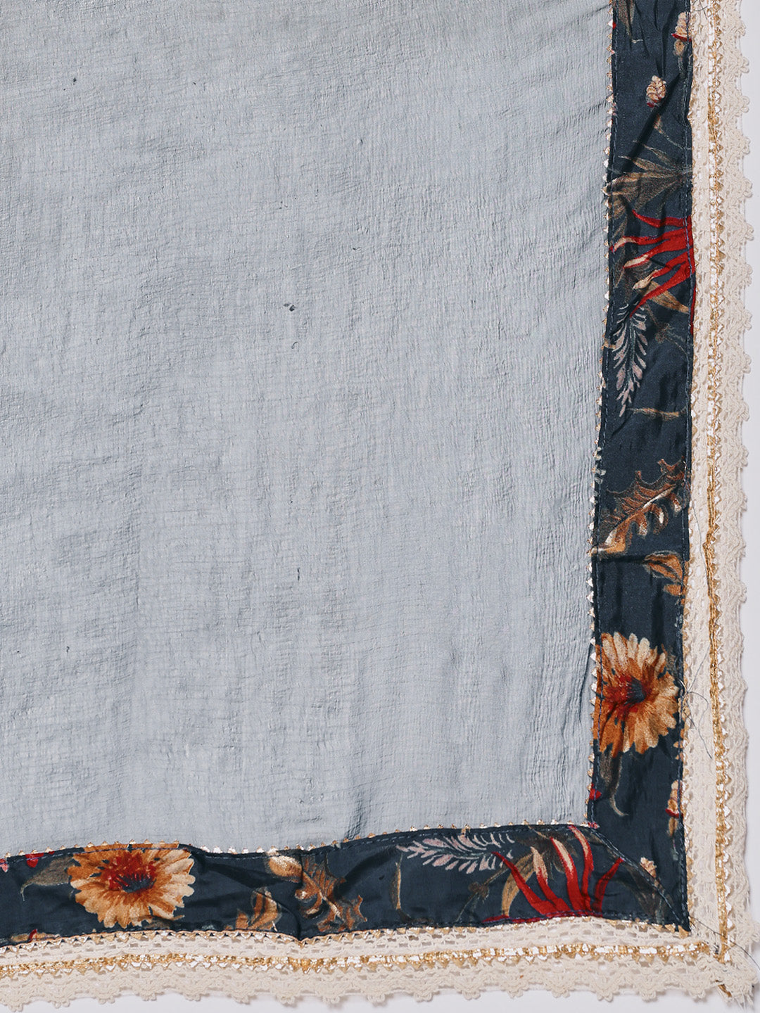 Printed Cotton Blend Kurta With Pants &amp; Dupatta