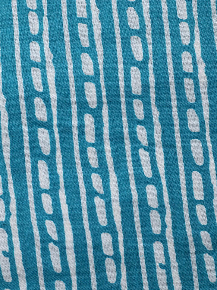 Printed Cotton Blend Unstitched Suit With Pant &amp; Dupatta