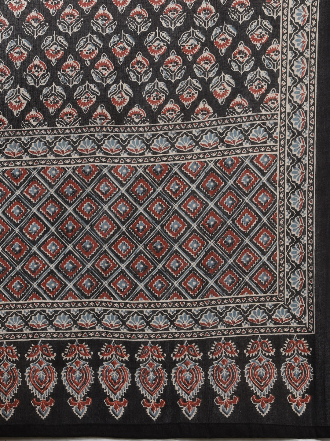 Printed Cotton Blend Kurta With Pants &amp; Dupatta