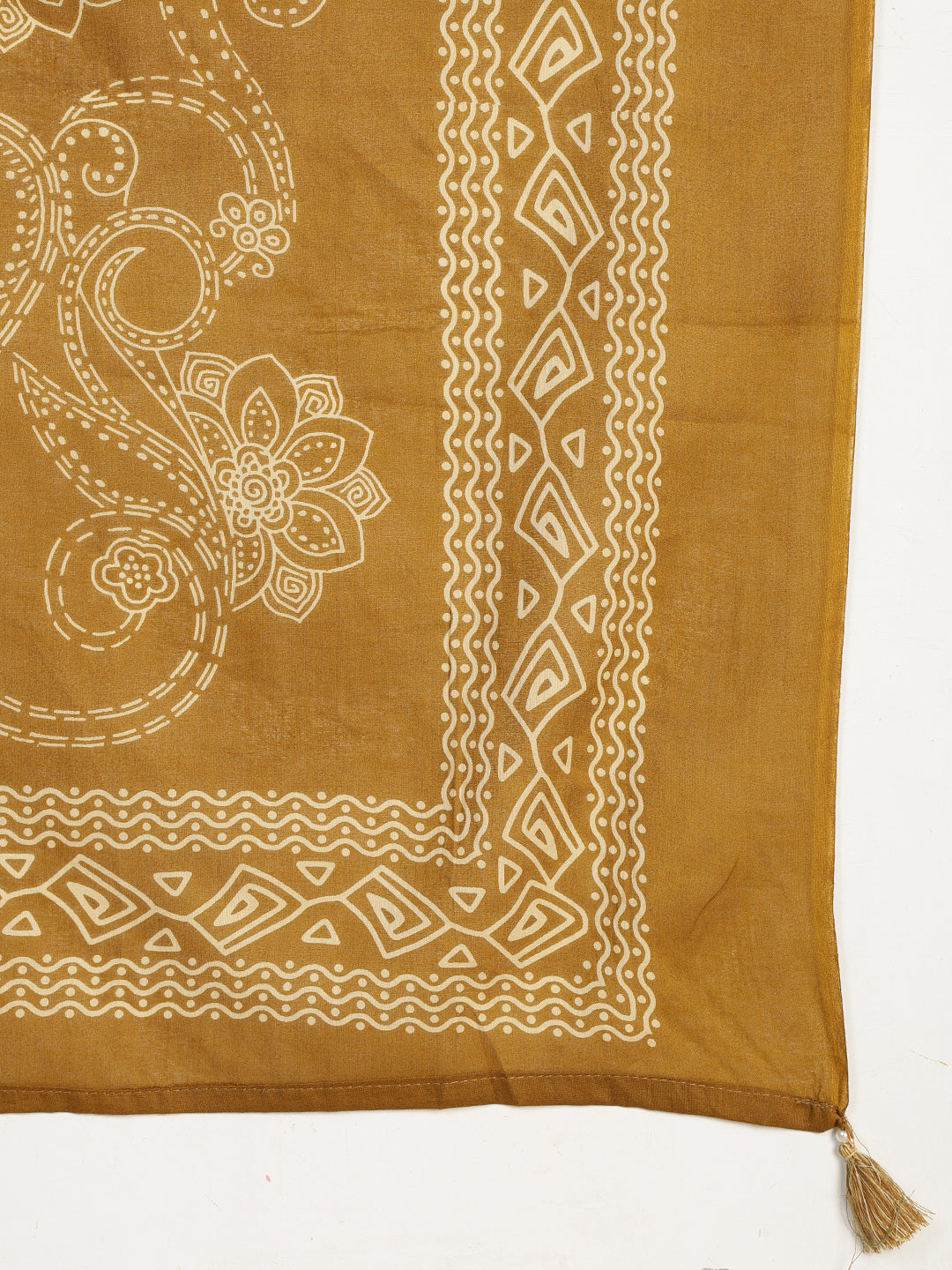 Printed Cotton Blend Kurta With Pants & Dupatta