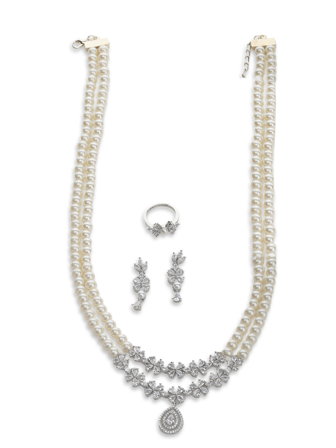 Silver White Jewellery Set