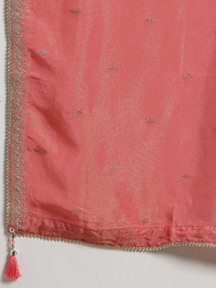 Embroidered Banarasi Choli With Lehenga &amp; Dupatta