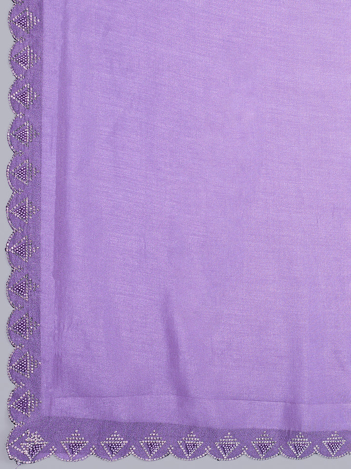 Embroidered Chinon Saree
