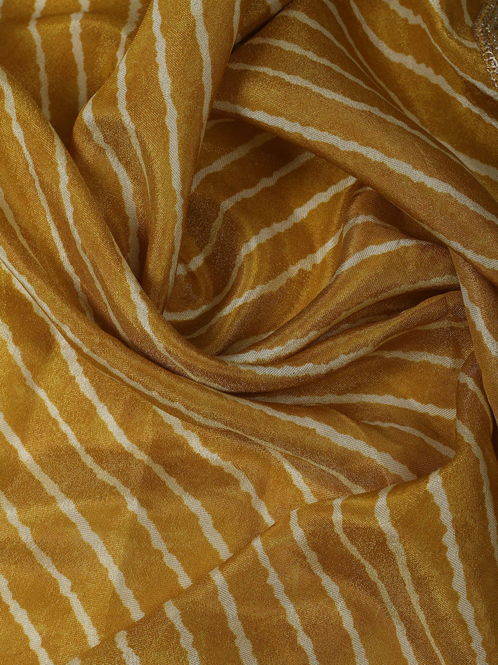 Woven Design Tissue Stitched Kurta With Pant &amp; Dupatta