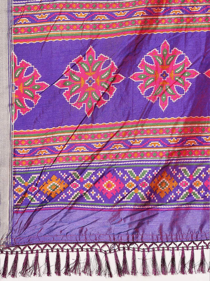 Printed Cotton Blend Kurta With Pant &amp; Dupatta