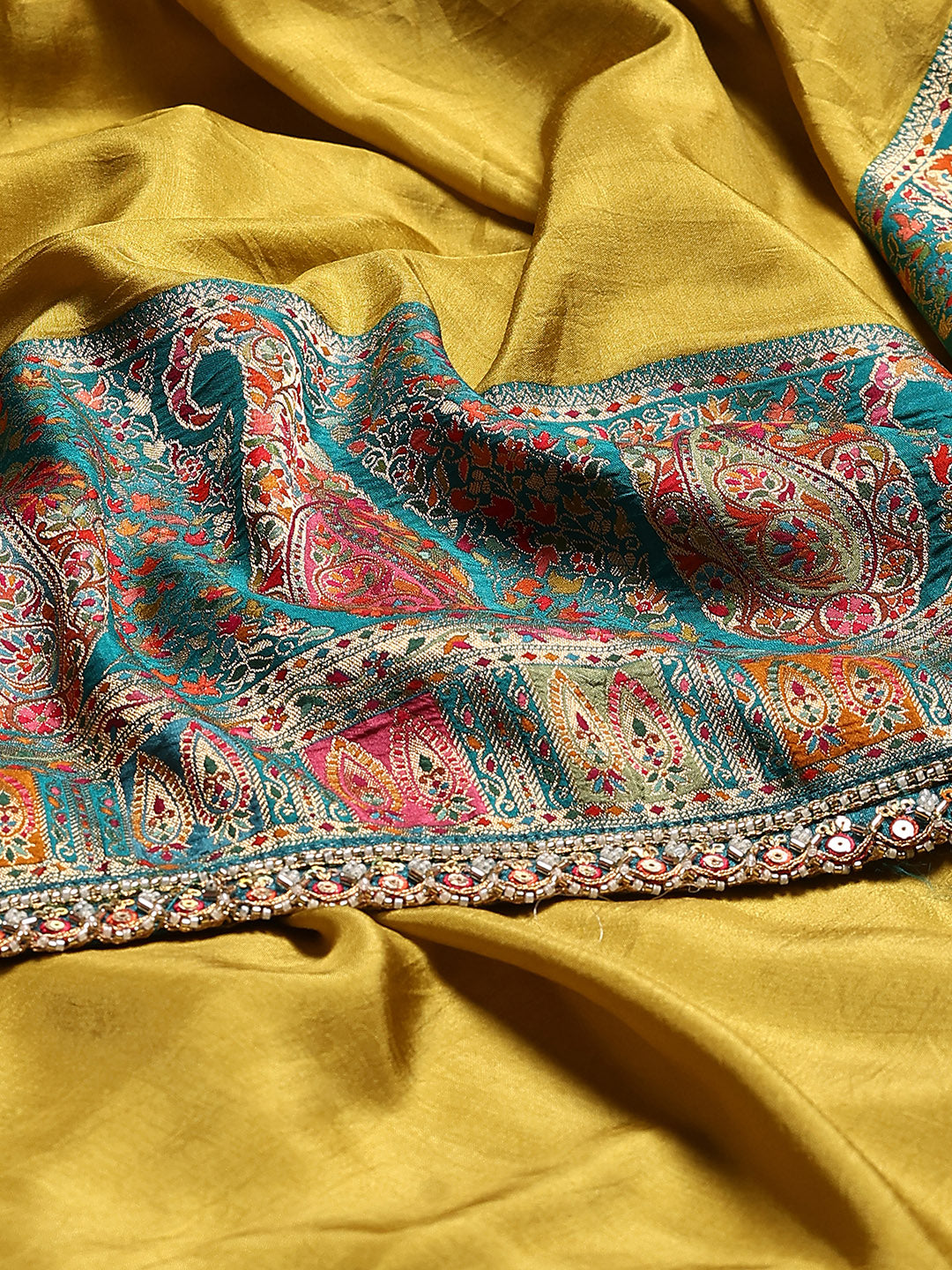 Embroidered Dola Silk Saree
