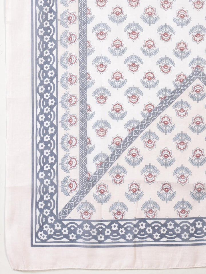 Printed Cotton Blend Kurta With Pant &amp; Dupatta