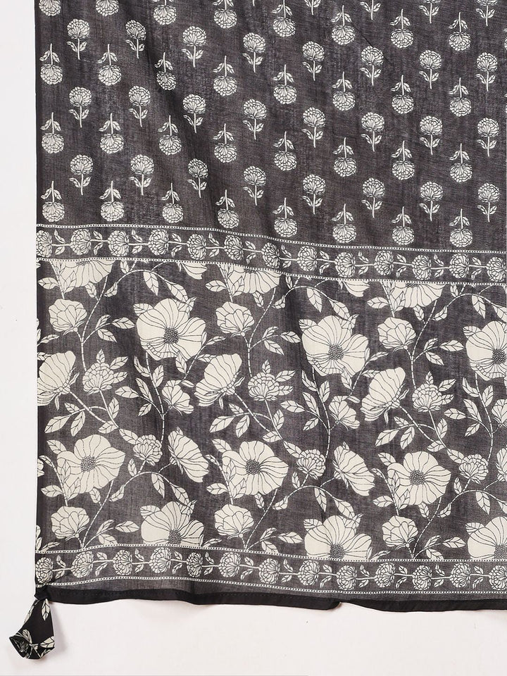 Printed Cotton Blend Kurta With Pant &amp; Dupatta