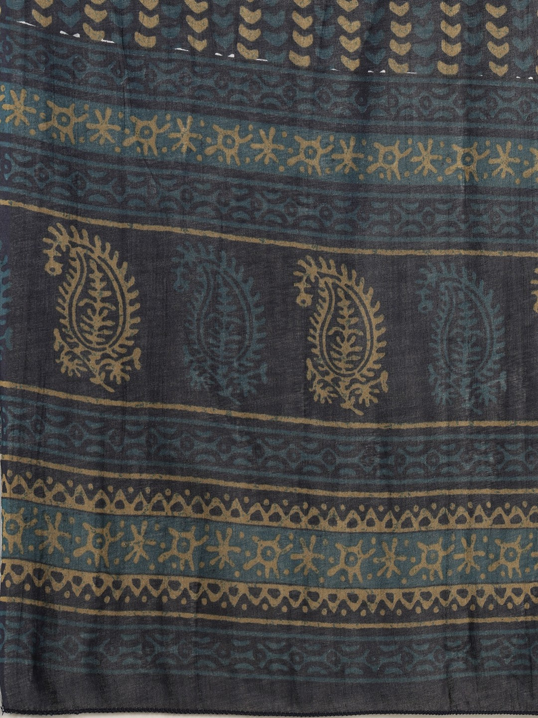Printed Cotton Blend Suit With Pant &amp; Dupatta