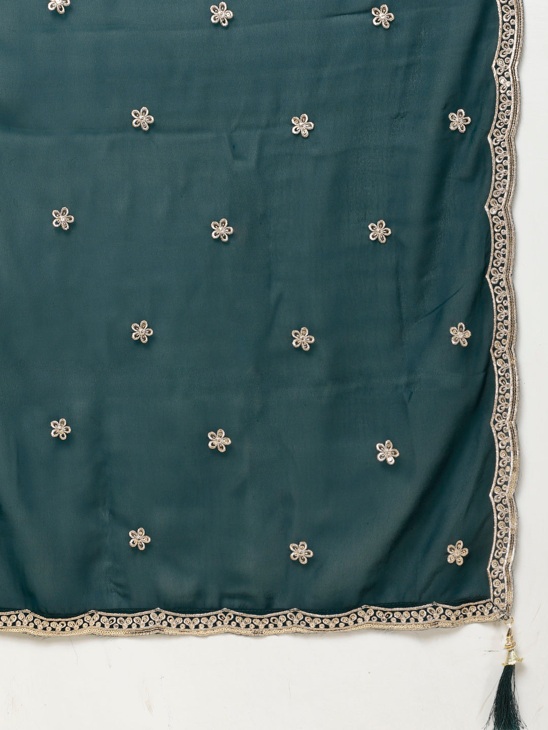 Resham Embroidery Georgette Kurta With Lehenga &amp; Dupatta