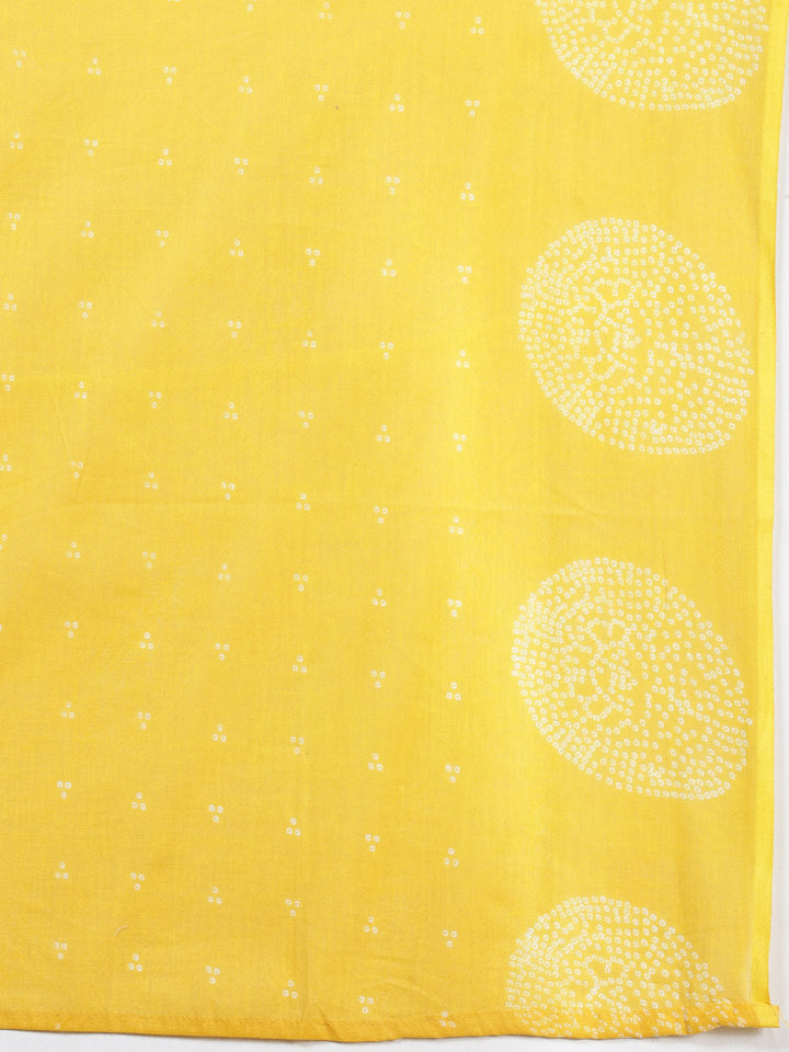 Printed Cotton Blend Kurta With Pants &amp; Dupatta