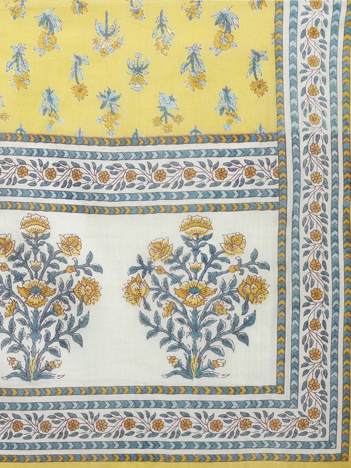 Printed Cotton Blend Kurta With Pants &amp; Dupatta