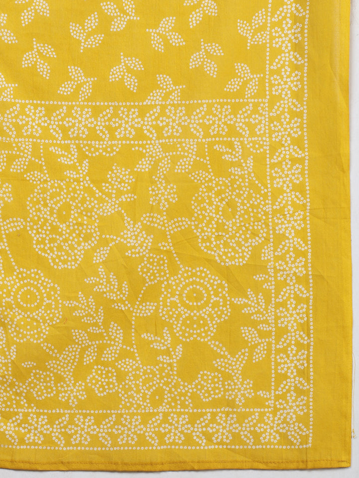 Embroidered Cotton Blend Kurta With Pants &amp; Dupatta