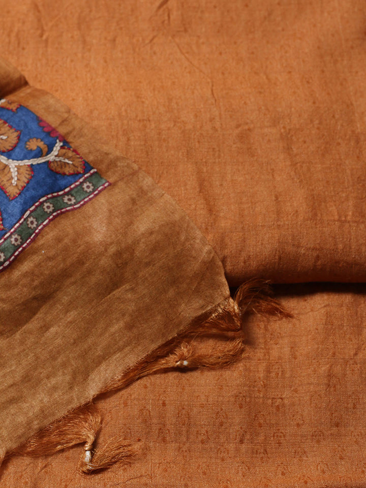 Printed Tussar Unstitched Kurta With Pant &amp; Dupatta