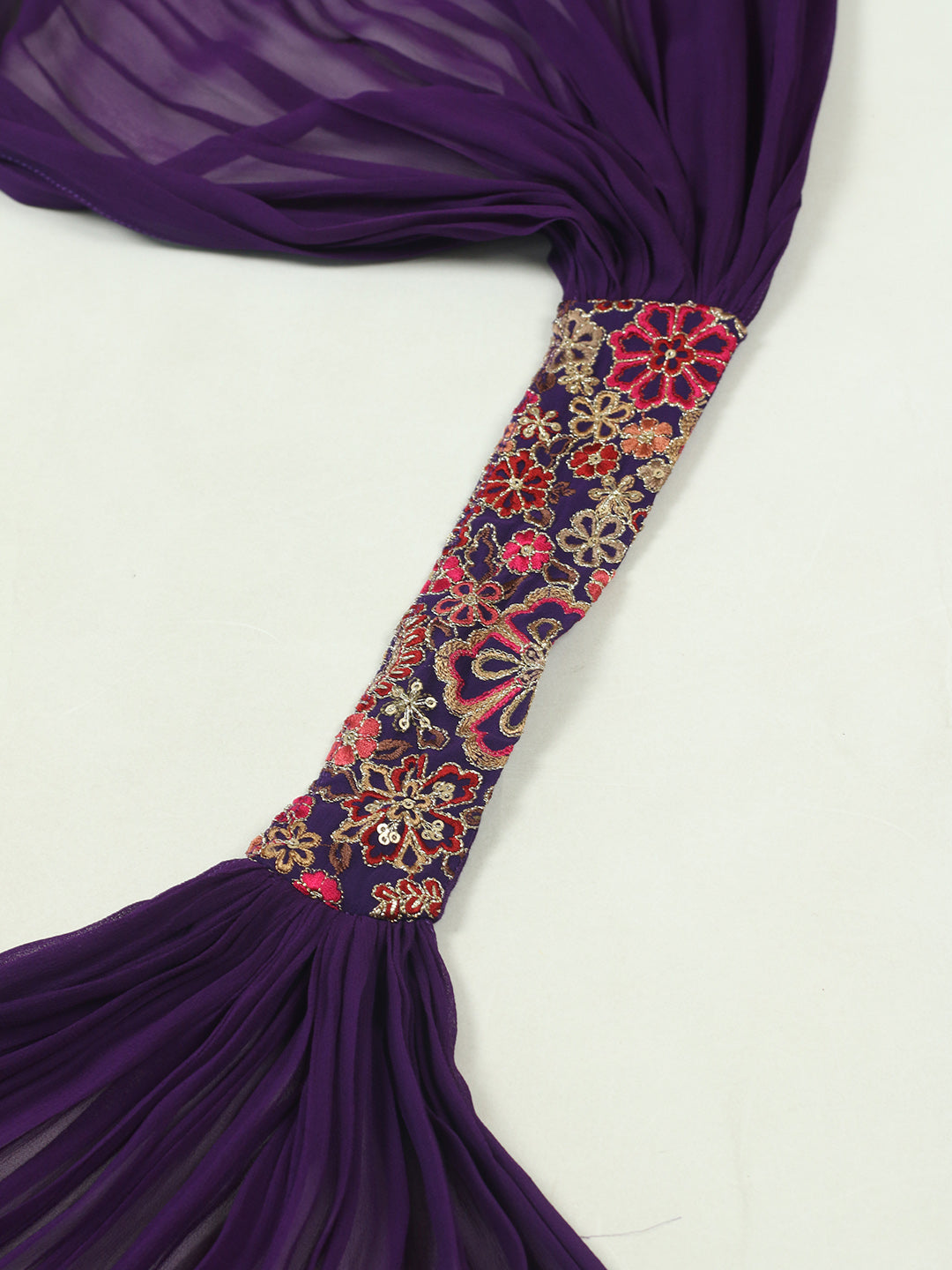Embroidered Georgette Kurta With Pant &amp; Dupatta