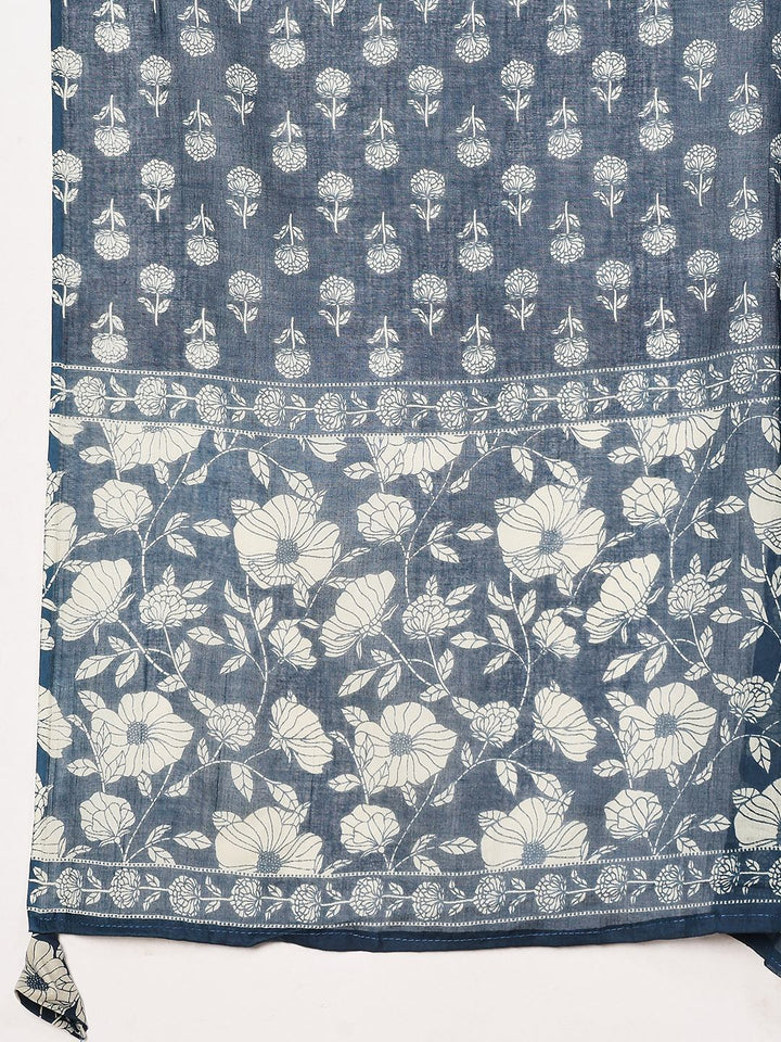 Printed Cotton Blend Kurta With Pant &amp; Dupatta