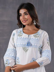 Printed Cotton Kurti With Pants