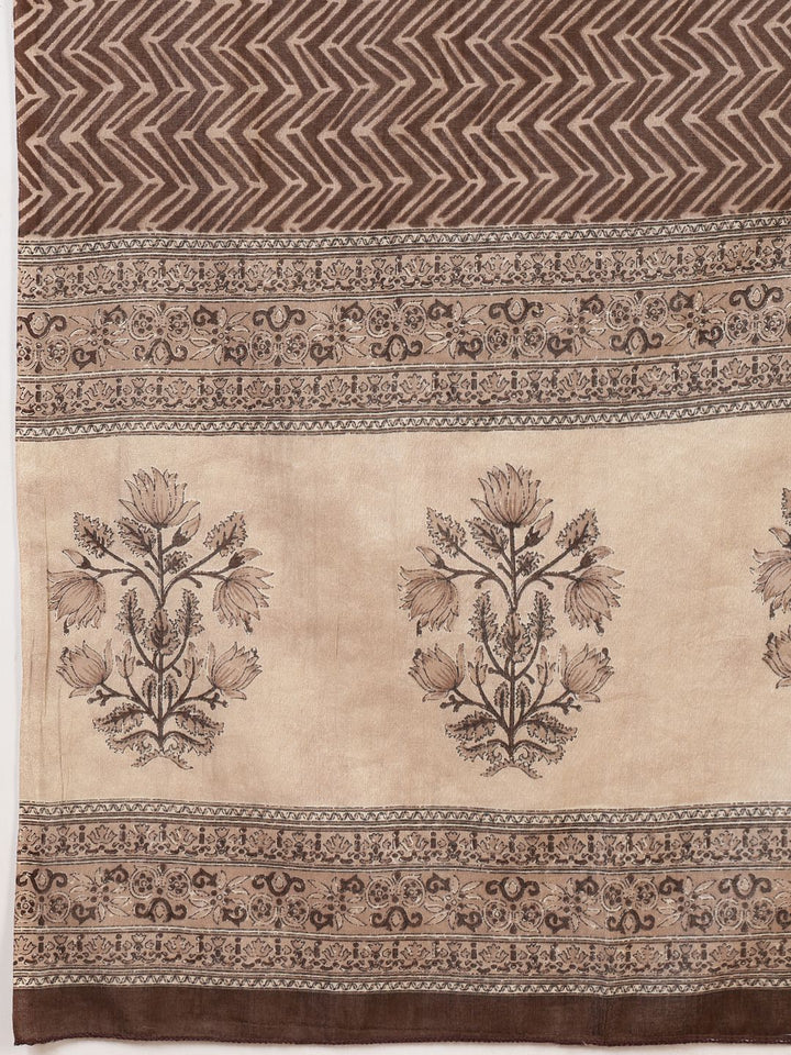 Printed Cotton Blend Kurta With Pant &amp; Dupatta