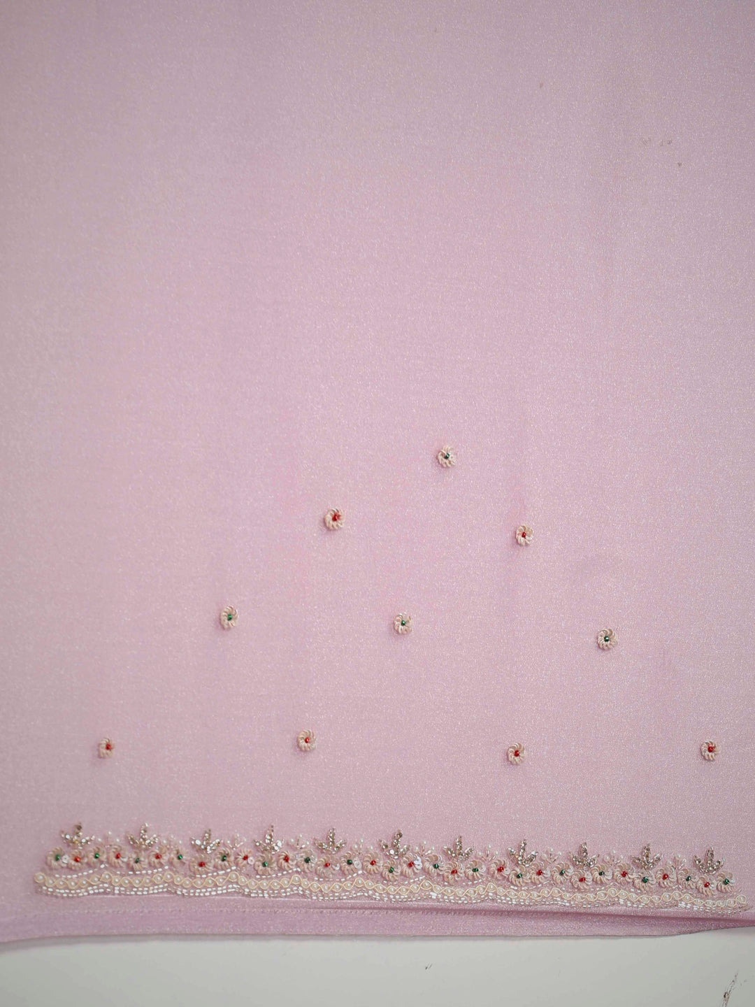 Stone &amp; Thread Embroidered Organza Saree
