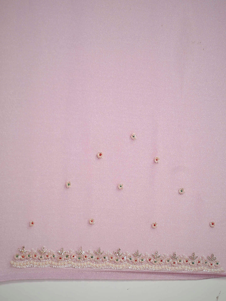 Stone &amp; Thread Embroidered Organza Saree