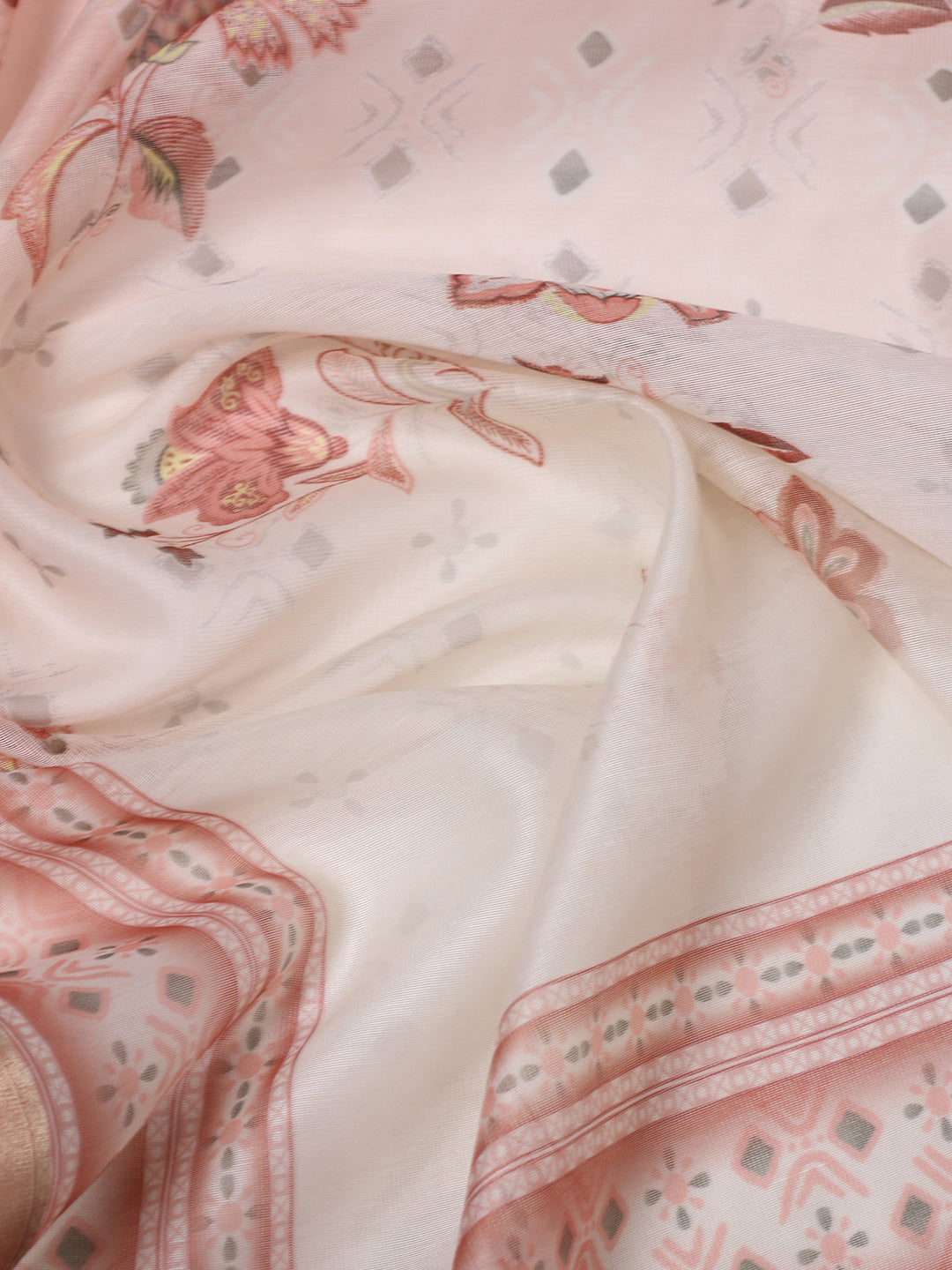 Embroidered Chanderi Kurta With Pant & Dupatta