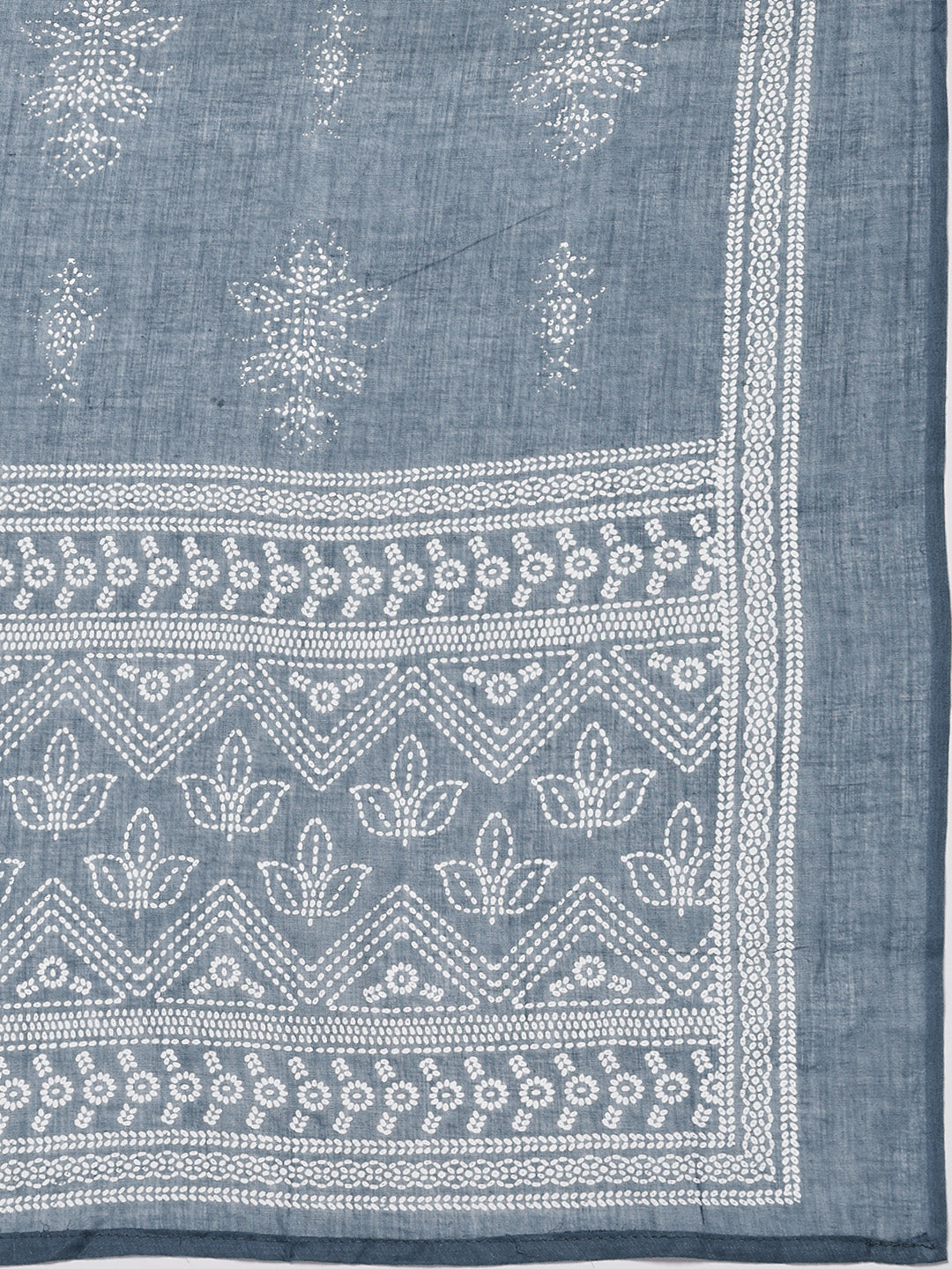 Printed Cotton Blend Kurta With Pants & Dupatta
