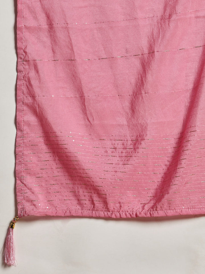 Embroidered Cotton Kurta With Pant &amp; Dupatta